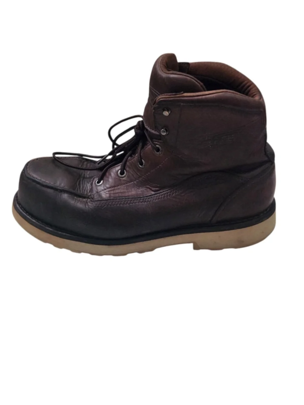Red Wing Shoes Brown Leather Work Boots with Tan Sole